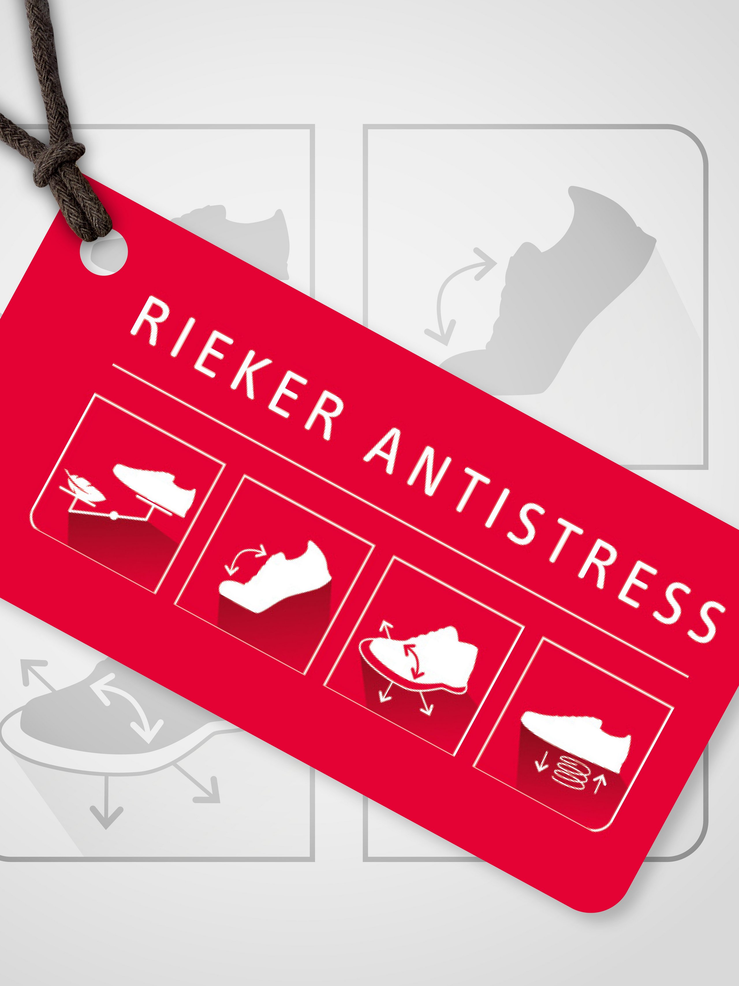 Label with logo of Rieker Antistress Features